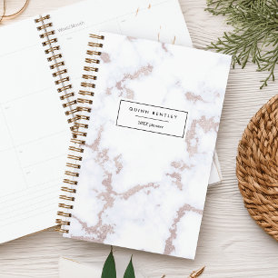 Chic Rose Gold Marmor Personalisiert Planer