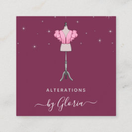 Chic Rose Gold Mode Pink Mannequin Tailor Girly Quadratische Visitenkarte