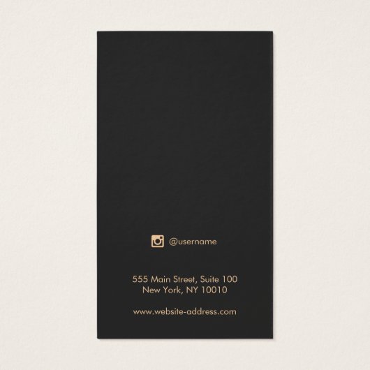 Chic Rose Gold Modern Long Earring Display Card (Rückseite)