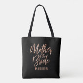 Chic Rose Gold Moderne Mutter der Bride Monogram Tasche (Rückseite)