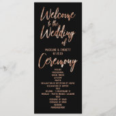 Chic Rose Gold Moderne Typografie Hochzeitsprogram Programm (Vorderseite)