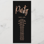 Chic Rose Gold Moderne Typografie Hochzeitsprogram Programm (Rückseite)