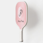 Chic Rose Gold Monogram Moderne elegante Vorlage Pickleball Schläger (Links)