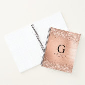 Chic Rose Gold Monogram Notizblock (Innenseite)