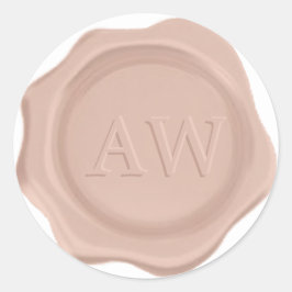 Chic Rose Gold Monogram Wedding Wax Siegel Runder Aufkleber