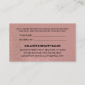 Chic Rose Gold Pink Glitzer Gradient Typografie Empfehlungskarte (Rückseite)