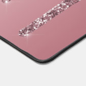 Chic Rose Gold Pink Glitzer Tropfen Custom Schreibtischunterlage (Ecke)