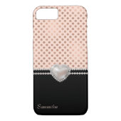 Chic Rose Gold Polka Dots and Pearls Case-Mate iPhone Hülle (Rückseite)