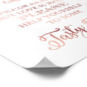 Chic Rose Gold POPCORN BAR QUOTE Beschriftung Poster (Ecke)
