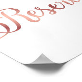 Chic Rose Gold RESERVIERTE Beschriftung Poster (Ecke)
