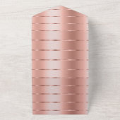 Chic Rose Gold Ribbon Wedding All In One Einladung (Außenbereich)