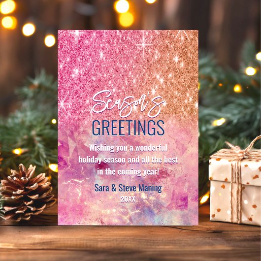 Chic Rose Gold Rosa Glitzer Weihnachten neues Jahr