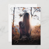 Chic Rose Gold Save the Date laden Sie Ihr Foto Ankündigungspostkarte (Vorne/Hinten)