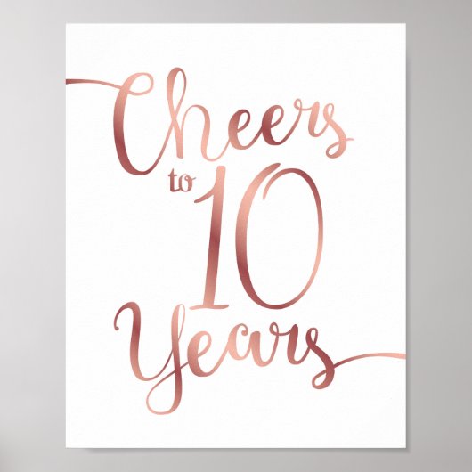 Chic Rose Gold SCHÜLER BIS 10 JAHRE signieren Poster (Vorne)
