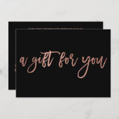 Chic Rose Gold Schwarz-Script-Spritzgeschenkgutsch (Vorne/Hinten)
