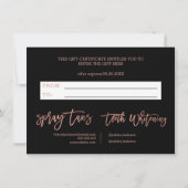 Chic Rose Gold Schwarz-Script-Spritzgeschenkgutsch (Rückseite)