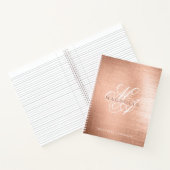 Chic Rose Gold Script Monogram Notizblock (Innenseite)