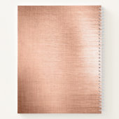 Chic Rose Gold Script Monogram Notizblock (Rückseite)