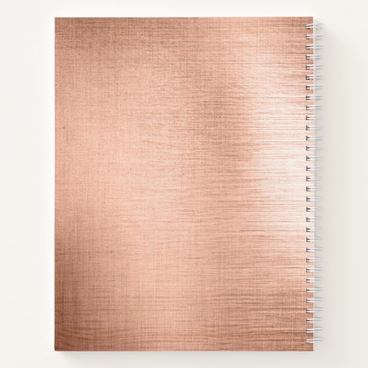 Chic Rose Gold Script Monogram Notizblock (Rückseite)