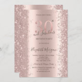 Chic Rose Gold Sparkle Diamonds 30. Geburtstag Einladung (Vorne/Hinten)