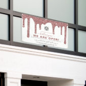 Chic Rose Gold Sparkle Glitzer Tropfen Business Banner (Äußeres Gebäude)