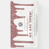 Chic Rose Gold Sparkle Glitzer Tropfen Business Banner (Vertikal)