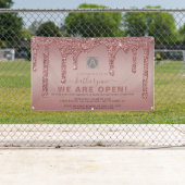Chic Rose Gold Sparkle Glitzer Tropfen Business Op Banner (Insitu)