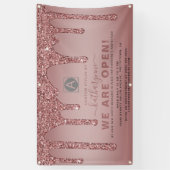 Chic Rose Gold Sparkle Glitzer Tropfen Business Op Banner (Vertikal)