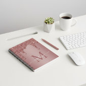 Chic Rose Gold Sparkle Glitzer Tropfen Monogram Notizblock