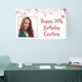 Chic Rose Gold Stars 30. Geburtstag Foto Banner (Messeveranstaltung)