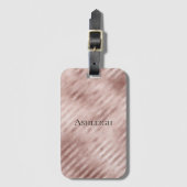 Chic Rose Gold Streifen Gepäckanhänger (Vorderseite Vertikal)