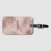 Chic Rose Gold Streifen Gepäckanhänger (Vorderseite (Horizontal))