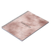 Chic Rose Gold Streifen Notizblock (Linke Seite)
