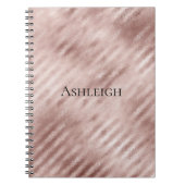 Chic Rose Gold Streifen Notizblock (Vorderseite)