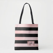 Chic Rose Gold Streifen Tasche (Vorderseite)