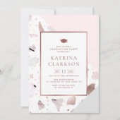 Chic Rose Gold Terrazzo Musterschüler Party Einladung (Vorderseite)