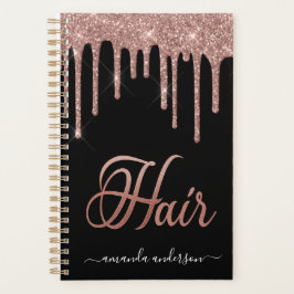 Chic Rose Gold Tropfen Haar Termin Buch Planer