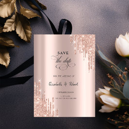 Chic Rose Gold Tropfen Save the Date