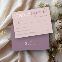 Chic Rose Gold UAWG Calligrafy Wedding RSVP Karte