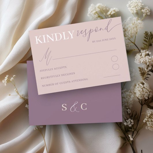 Chic Rose Gold UAWG Calligrafy Wedding RSVP Karte