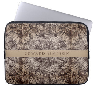 Chic Rose Gold und Black Mandala Zeichnend Monogra Laptopschutzhülle