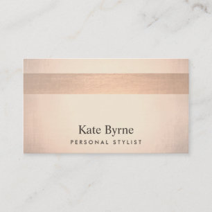 Chic Rose Gold und Kupfer Streifen modern stilvoll Visitenkarte