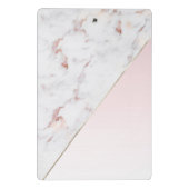 Chic Rose Gold und Weiß Marmor Personalisiert Mini Klemmbrett (Rückseite)