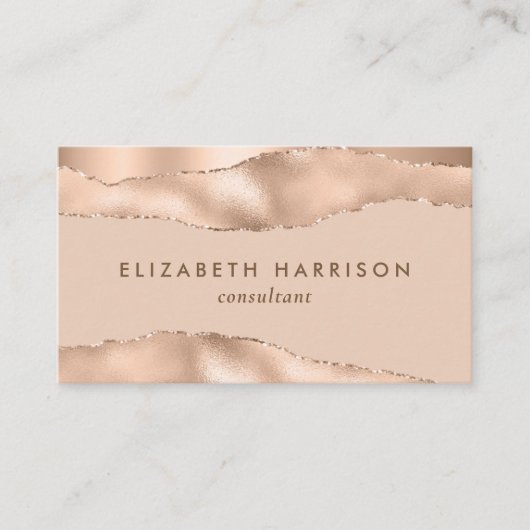 Chic Rose Gold Visitenkarte (Vorderseite)