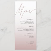 Chic Rose Gold Wedding Dinner Menu Menükarte (Vorderseite)