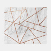 Chic Rose Gold Weißer Marmor Stilvoll Fleecedecke (Vorderseite (Horizontal))
