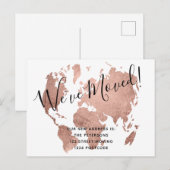 Chic Rose Gold Weltkarte Bewegende Ankündigung (Vorne/Hinten)