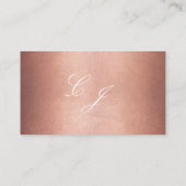Chic Rose Gold White Script Monogram Wedding Platzkarte (Rückseite)
