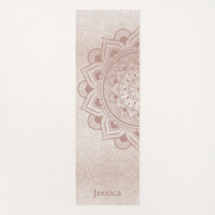 Chic Rose Gold Yogi Mandala Namaste Om Benutzerdef Yogamatte