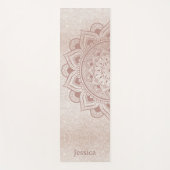 Chic Rose Gold Yogi Mandala Namaste Om Individuell Yogamatte (Vorderseite)